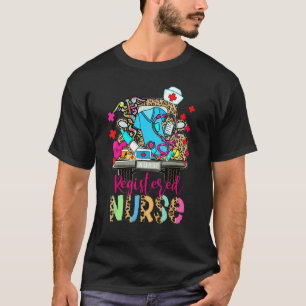 Leopard Registered Nurse Life Appreciation Scrubs T-Shirt