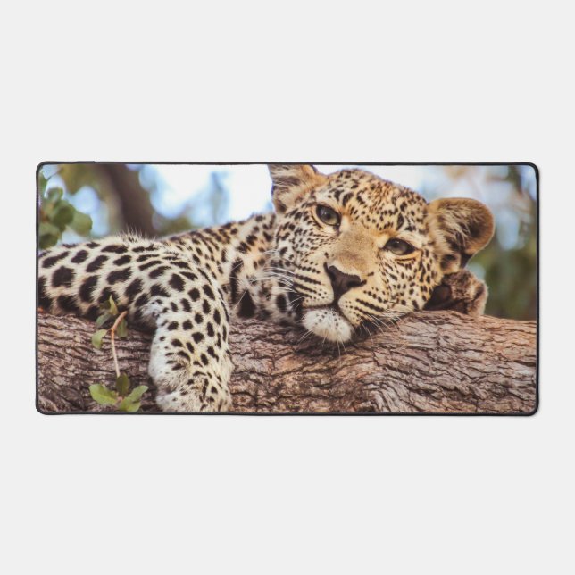 Leopard Relaxing Desk Mat (Front)