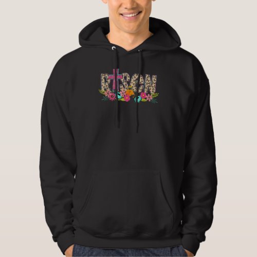 Leopard Risen Christian Quote Floral Easter Day Re Hoodie
