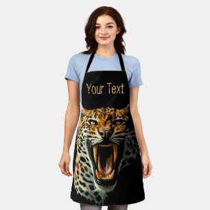 Leopard roaring attack head apron