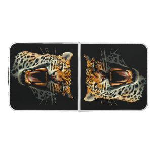 Leopard roaring attack head beer pong table