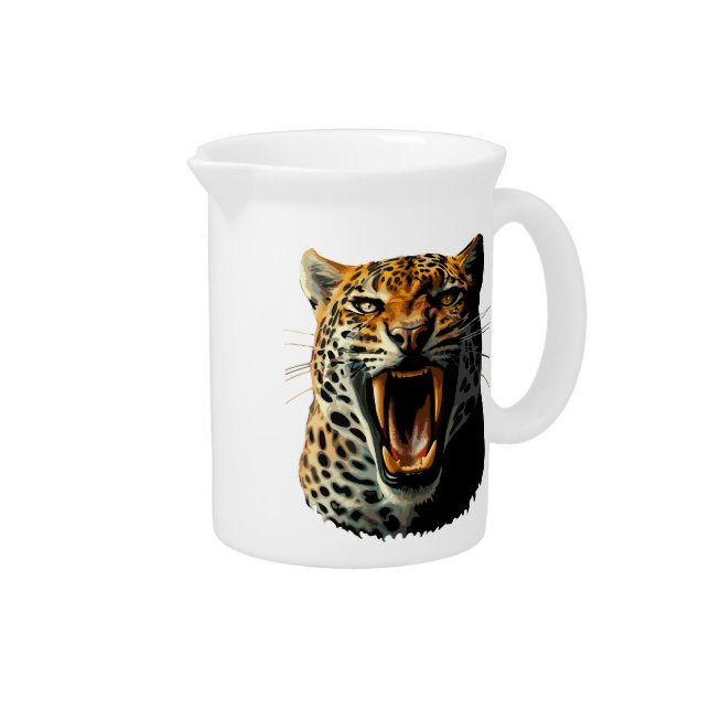 Leopard roaring attack head beverage pitcher (Right)