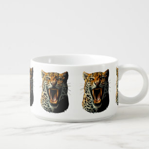 Leopard roaring attack head bowl