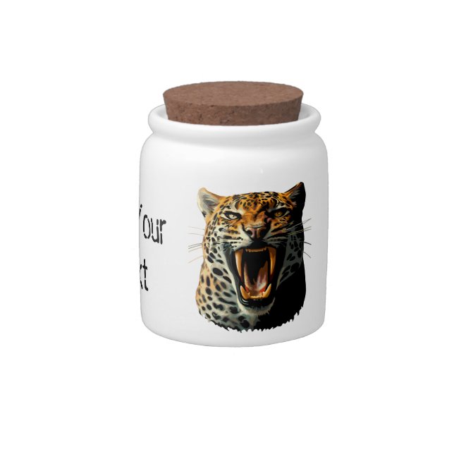 Leopard roaring attack head candy jar (Right)