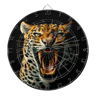 Leopard roaring attack head dart board