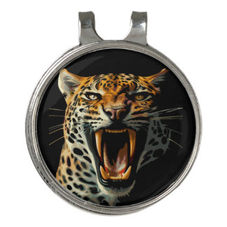 Leopard roaring attack head golf hat clip