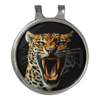 Leopard roaring attack head golf hat clip