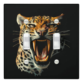 Leopard roaring attack head light switch cover