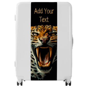 Leopard roaring attack head luggage