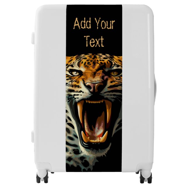 Leopard roaring attack head luggage (Front)