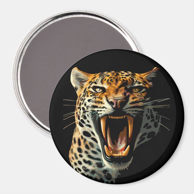 Leopard roaring attack head magnet (Front/Back)