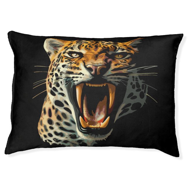 Leopard roaring attack head pet bed (Front)