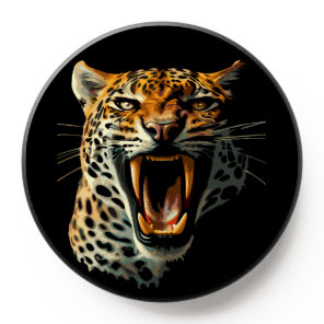 Leopard roaring attack head PopSocket