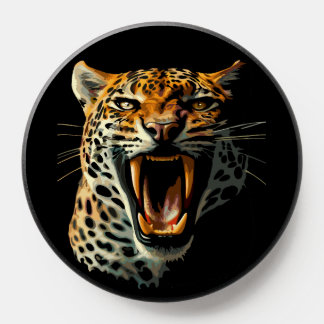 Leopard roaring attack head PopSocket