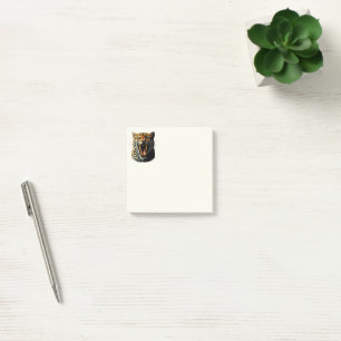 Leopard roaring attack head post-it notes