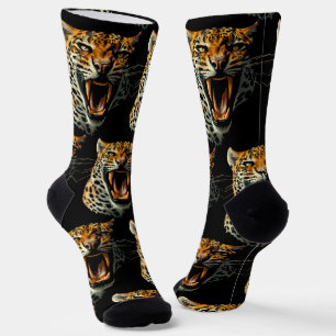 Leopard roaring attack head socks