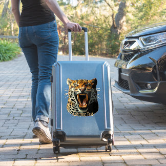 Leopard roaring attack head sticker