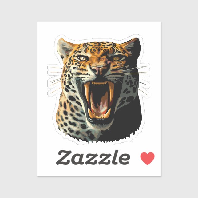 Leopard roaring attack head sticker (Sheet)