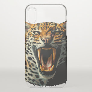 Leopard roaring attack head iPhone x case