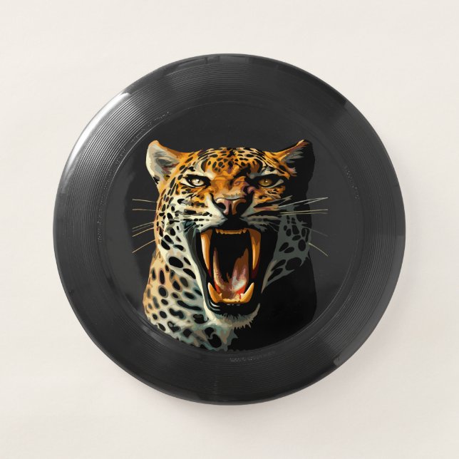 Leopard roaring attack head Wham-O frisbee (Front)