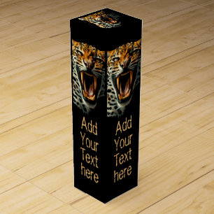 Leopard roaring attack head wine box