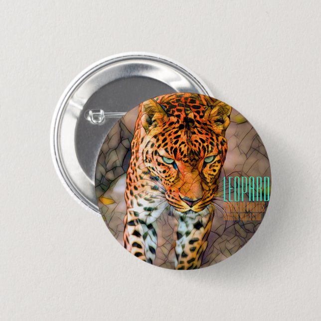 Leopard [Round Tin Badge] Button (Front & Back)