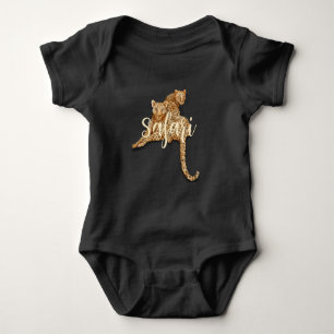 Leopard safari black baby one-piece bodysuit