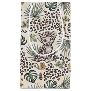 Leopard Safari Gender Neutral Jungle Floral Small Gift Bag