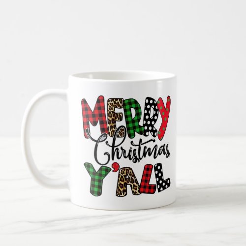 Leopard Santa Claus Merry Christmas Yall  Coffee Mug