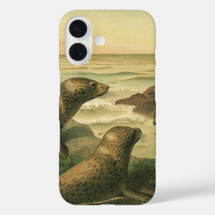 Leopard Seals, Vintage Aquatic Animals Marine Life iPhone 16 Case