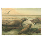 Leopard Seals, Vintage Aquatic Animals Marine Life Cloth Placemat