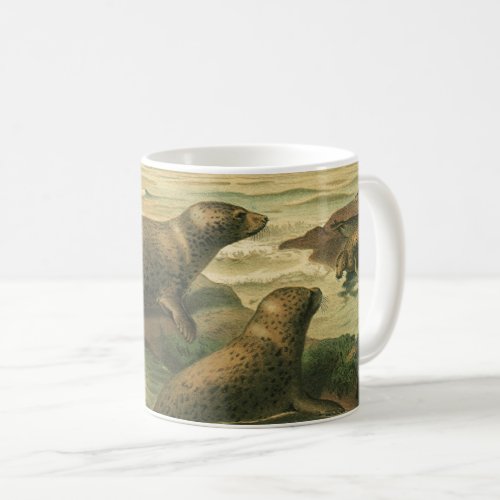 Leopard Seals Vintage Aquatic Animals Marine Life Coffee Mug