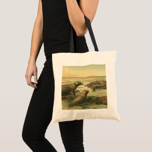 Leopard Seals Vintage Aquatic Animals Marine Life Tote Bag