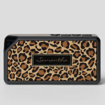 Leopard Seamless Pattern Custom Name Bluetooth Speaker