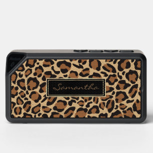 Leopard Seamless Pattern Custom Name Bluetooth Speaker