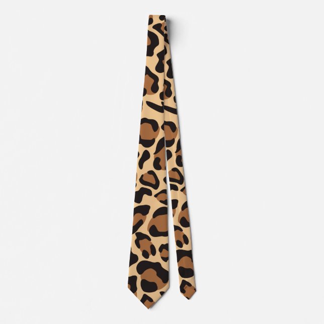 Leopard Seamless Pattern Neck Tie (Front)