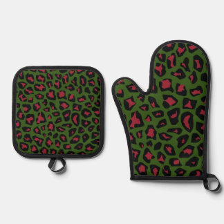 Leopard Seamless Pattern  Oven Mitt & Pot Holder Set