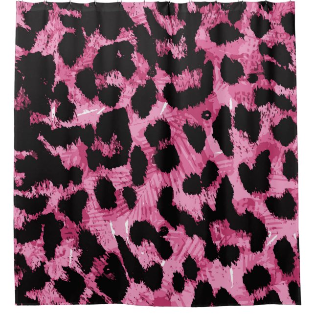Leopard seamless pattern shower curtain (Front)