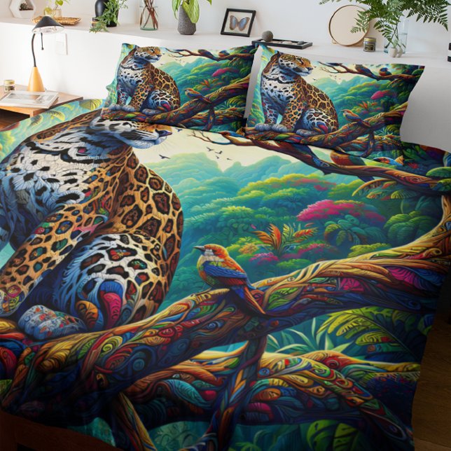 Leopard Serenity: Bold Tropical Design Duvet Cover (Creator Uploaded)