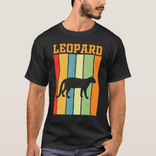 Leopard Shadow Silhouette In Retro Colors T-Shirt