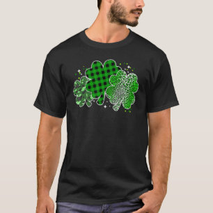 Leopard Shamrock Lucky Charm Men Women Irish St Pa T-Shirt