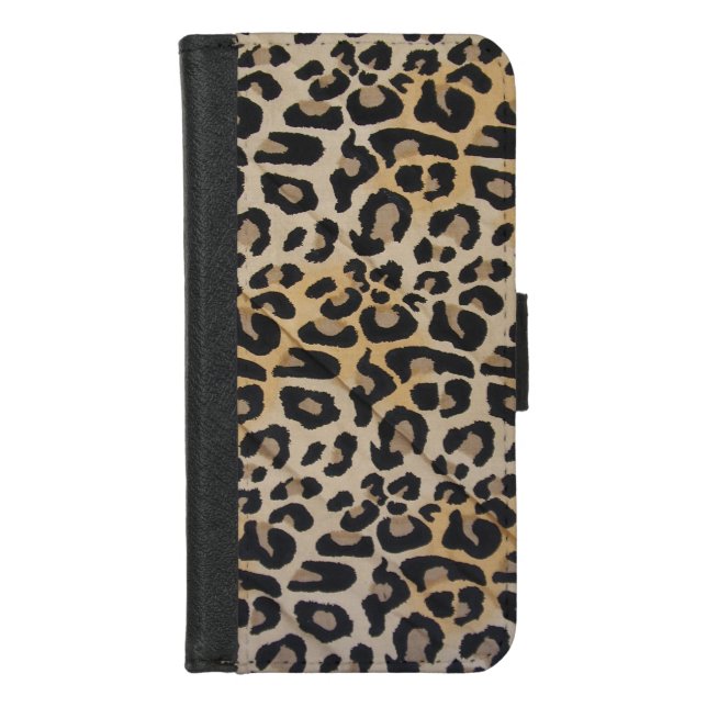 Leopard Silk Animal Print iPhone 7/8 Wallet Case (Front)