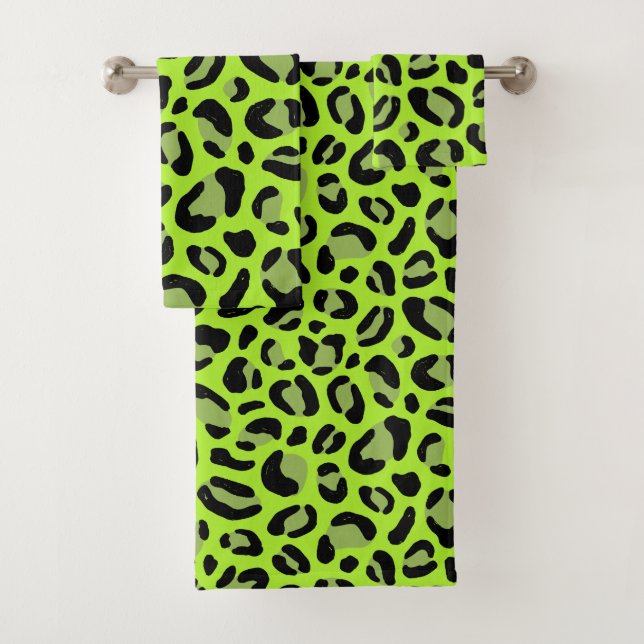 Leopard Skin Animal Print Bath Towel Set (Insitu)