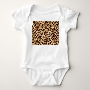 Leopard Skin, Authentic Wildlife Pattern. Baby Bodysuit