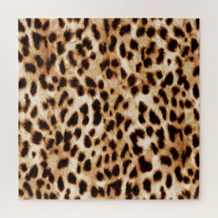 Leopard Skin, Authentic Wildlife Pattern. Jigsaw Puzzle