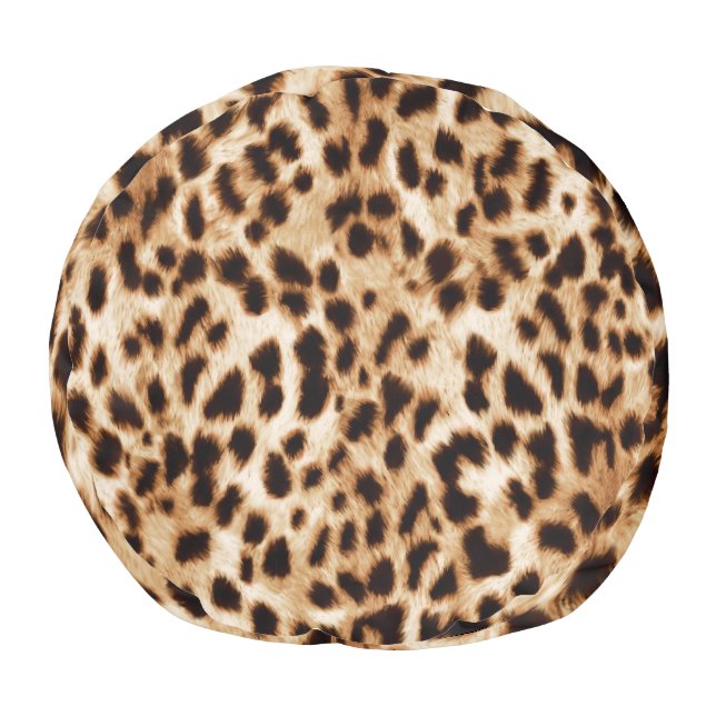 Leopard Skin, Authentic Wildlife Pattern. Pouf (Bottom)
