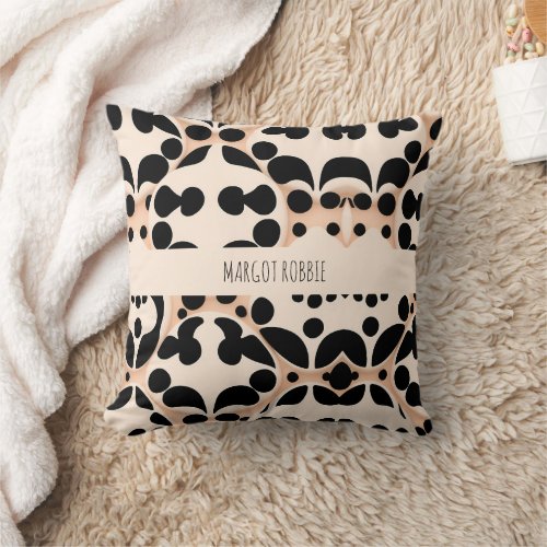 Leopard skin Beige Floral Modern Mosaic Pattern Throw Pillow