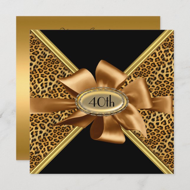 Leopard skin Birthday party Invitation (Front/Back)