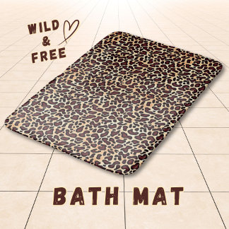 Leopard Skin Brown Cream Pattern - Bath Mat