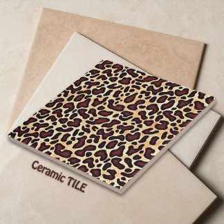 Leopard Skin Brown Cream Pattern - Ceramic Tile